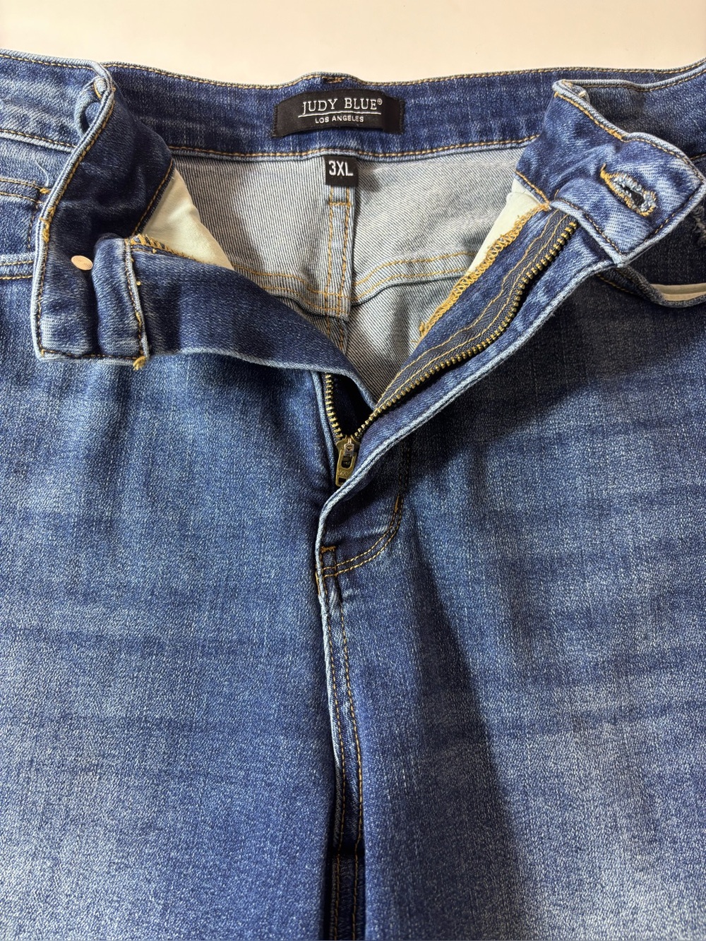 Judy Blue Denim Bermuda Shorts Hi-Rise Tummy Control Distressed Blue Size 3XL - Picture 6 of 13